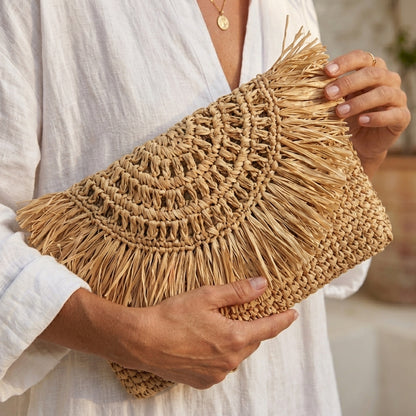 Luna Fringe Clutch – Half Moon Flap