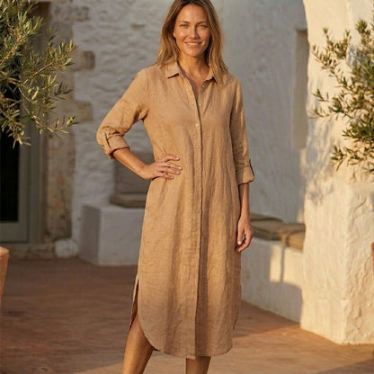 Linen Button-up Dress