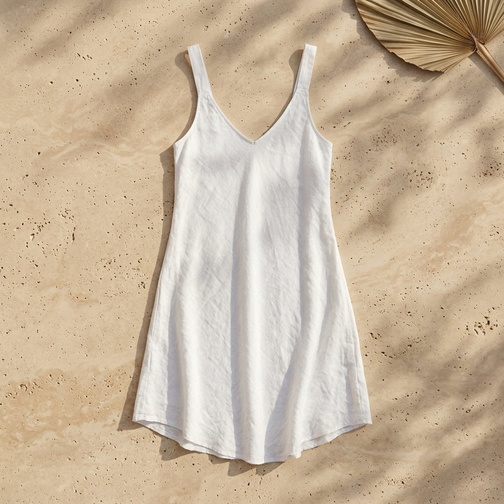 Linen Short Sleeveless Dress