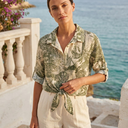 The Calma Botanical Linen Shirt