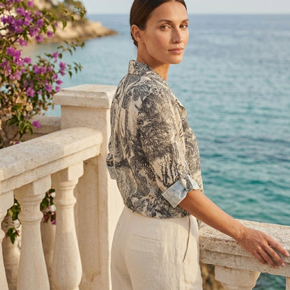 The Calma Botanical Linen Shirt