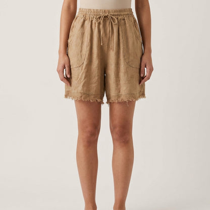 Frayed Edge Linen Shorts