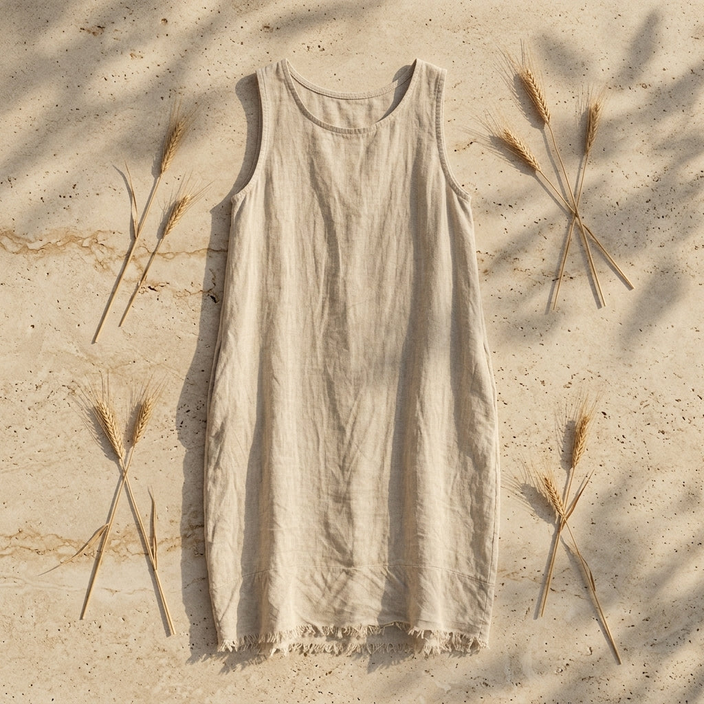 Fringe Linen Mini Dress
