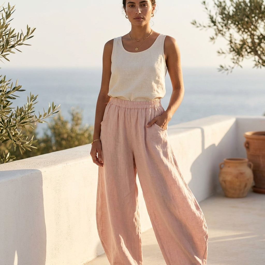 Wide Leg Linen Pants
