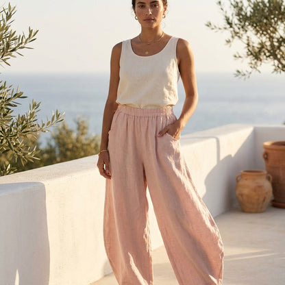 Wide Leg Linen Pants