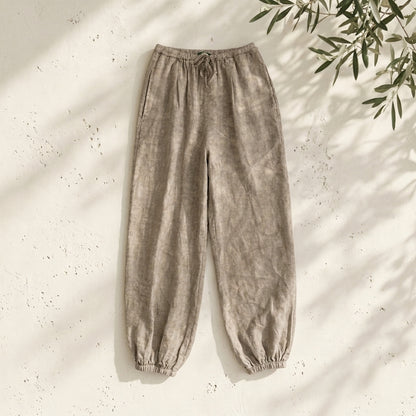 Drawstring Linen Joggers