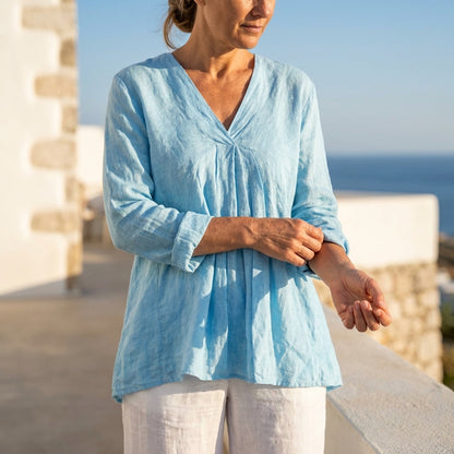 V-Neck Linen Tunic