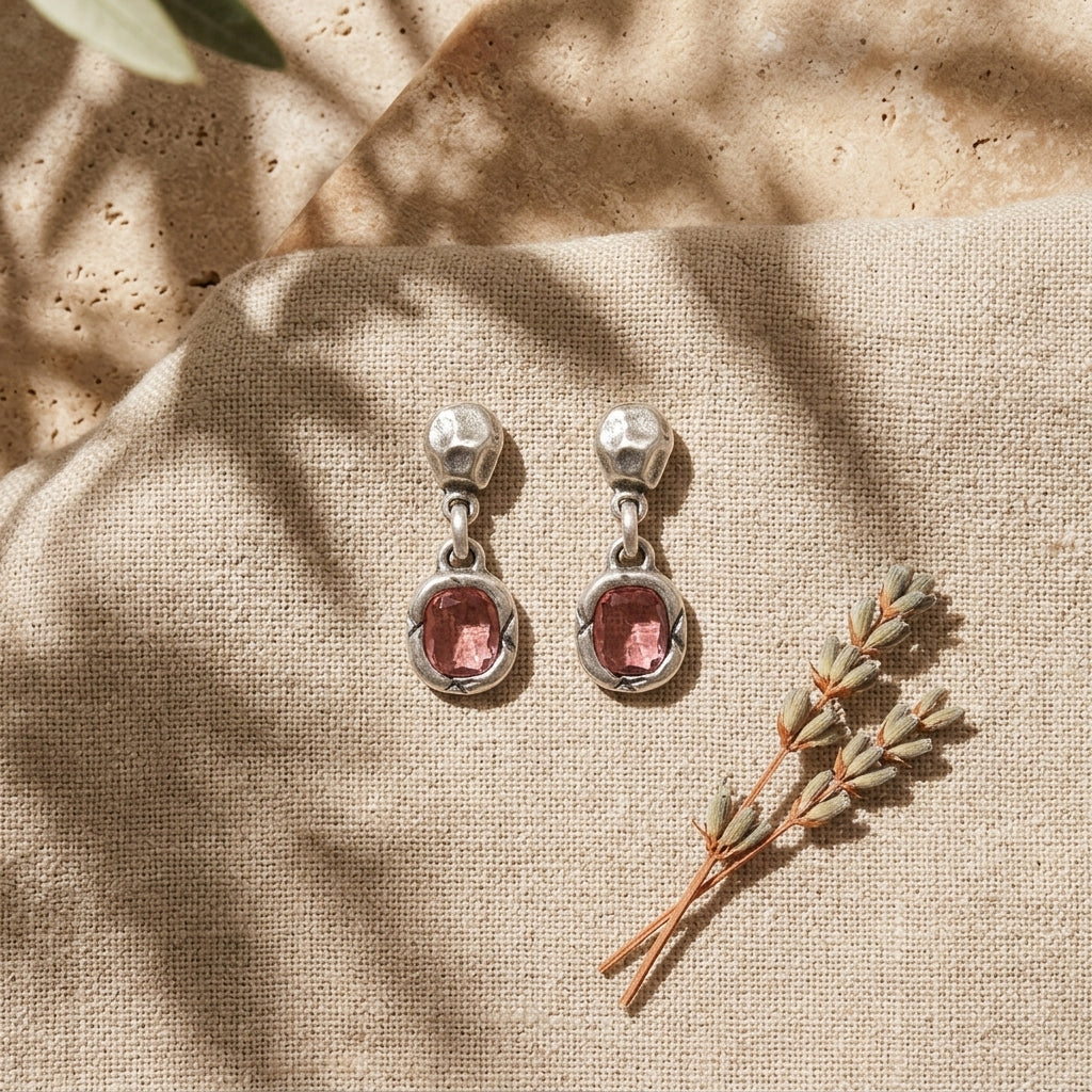 Rosé Drop Earrings