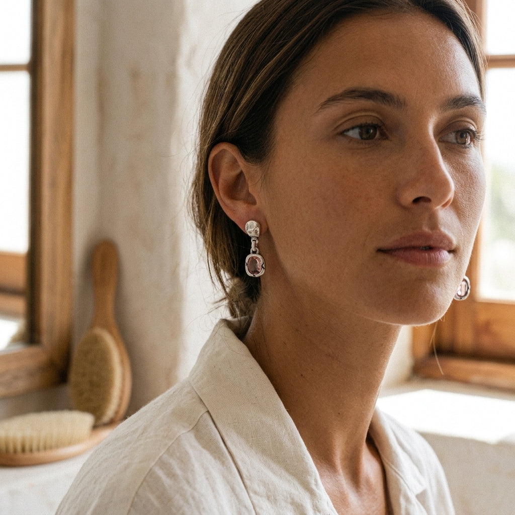Rosé Drop Earrings
