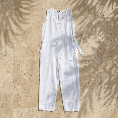 The Sofia Linen Wrap Jumpsuit