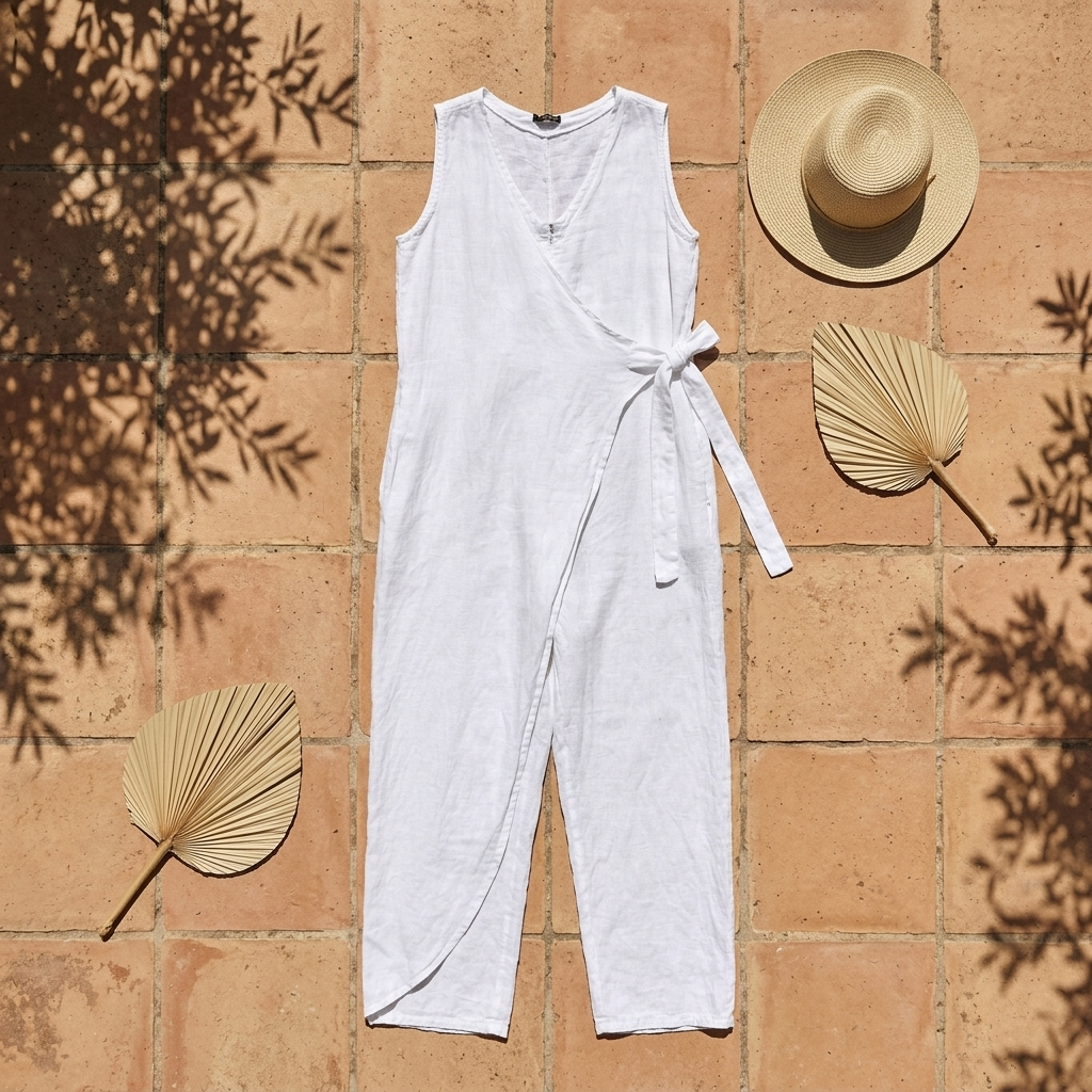 The Sofia Linen Wrap Jumpsuit