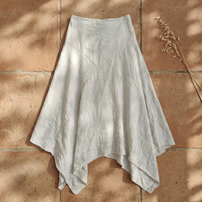 The Siena Asymmetrical Linen Maxi Skirt
