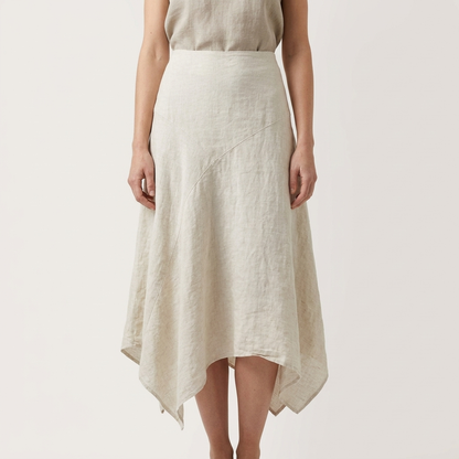 The Siena Asymmetrical Linen Maxi Skirt