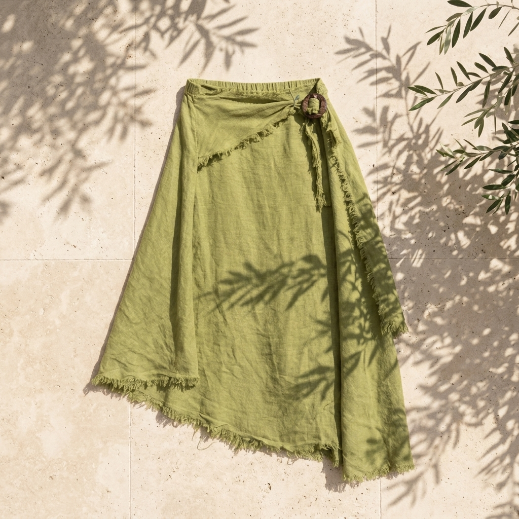 Tie Waist Linen Skirt
