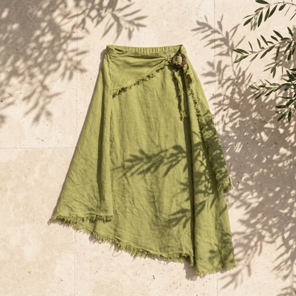 Tie Waist Linen Skirt